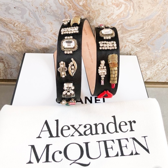 Alexander McQueen Black Embellished WaistBelt - Picture 3 of 11